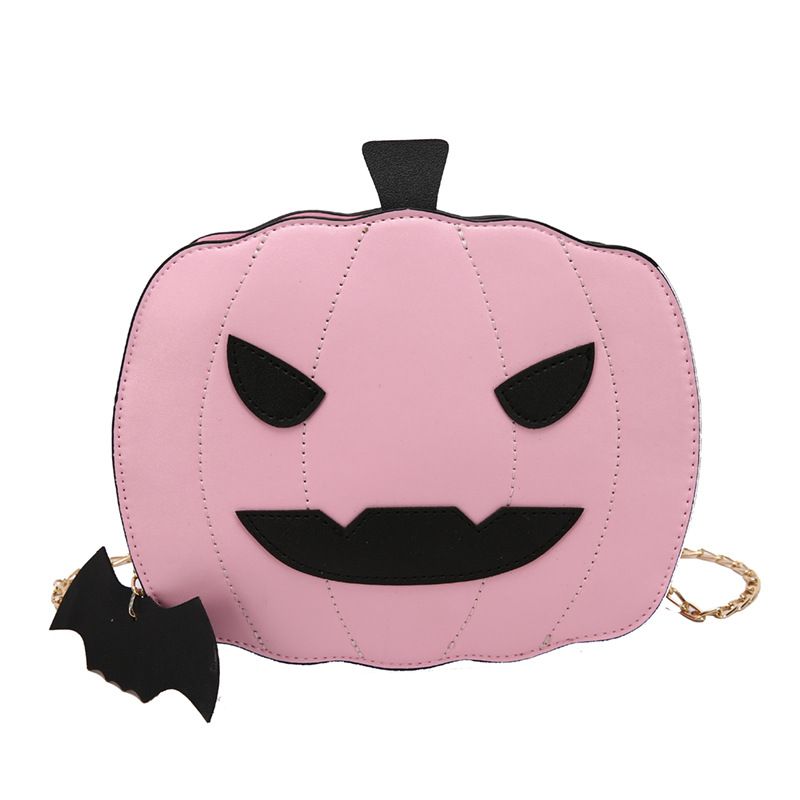 Borsa a tracolla con zucca glitterata a tema Halloween per donna - Borsa a tracolla in PU riflettente retrò con tasche con cerniera, accessorio alla moda e divertente_voghion.com