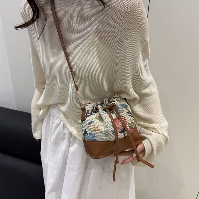 Borse da donna alla moda 2025, nuova borsa a tracolla a secchiello casual in stile etnico alla moda, da pendolare_voghion.com