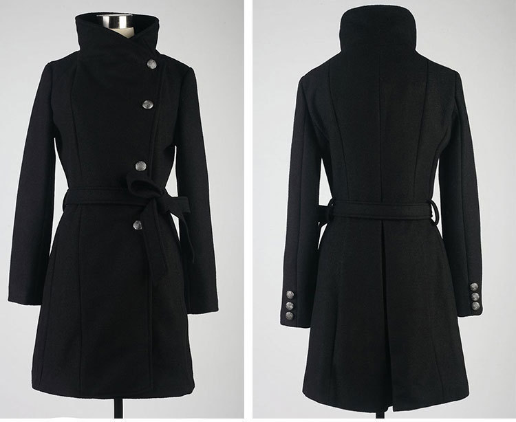 Vinterkappa Dam Rejäl lång kappa Långärmad ytterkläder Casual Höst Vinter Elegant överrock Manteau Femme_voghion.com