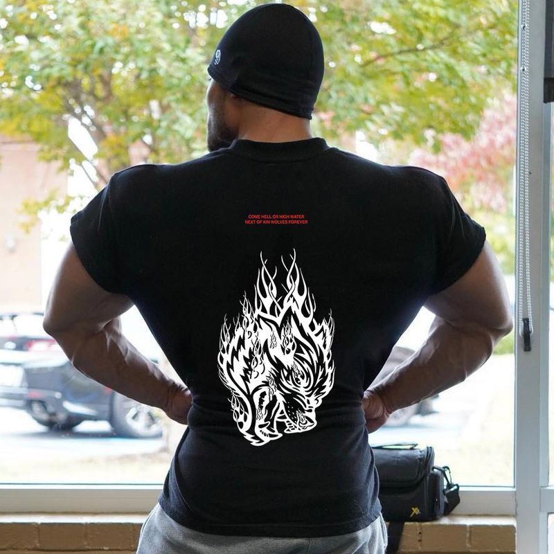 Muscle Fitness New Brother Spos Camiseta para hombre Primavera/Verano Cuello redondo Algodón Suelto Relajado Running Sho Manga_voghion.com