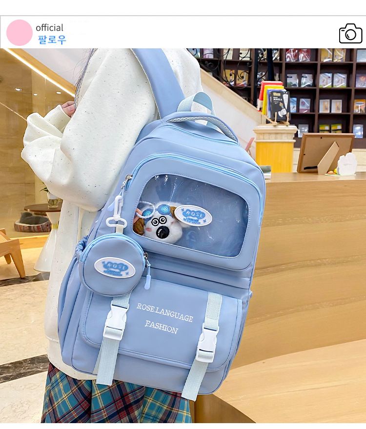 Set di zaini per bambini - Zaino scolastico da 3 pezzi per ragazzi e ragazze, zaino leggero in nylon con spallacci ergonomici, graziosa stampa di lettere_voghion.com