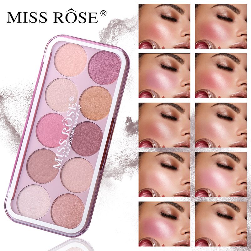 MISSROSE Natural Brightening Rouge Blush Palette Facial Contouring Pearlescent Fine Glitter Highlighter One Piece Palette Makeup_voghion.com