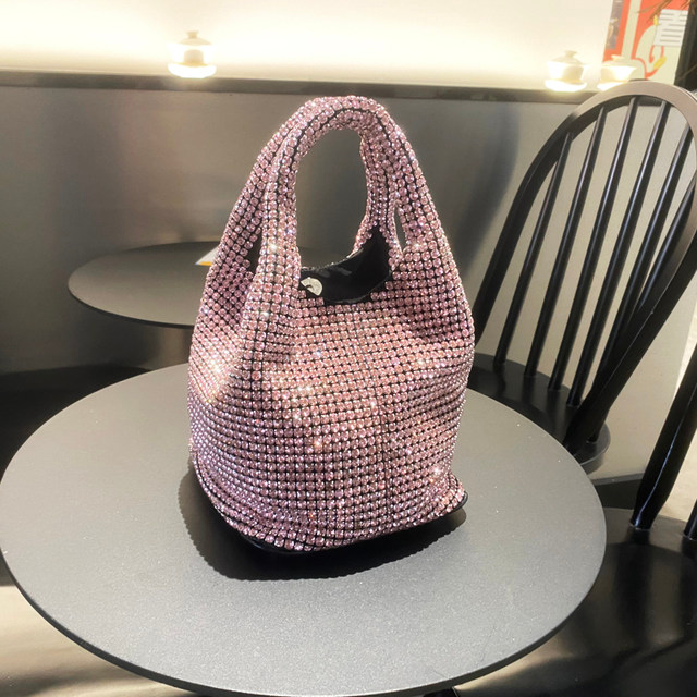 Sac à main d'embrayage en cristal brillant seau sac à bandoulière strass sacs à main et sacs à main de luxe Designer pochette de soirée sac à main_voghion.com