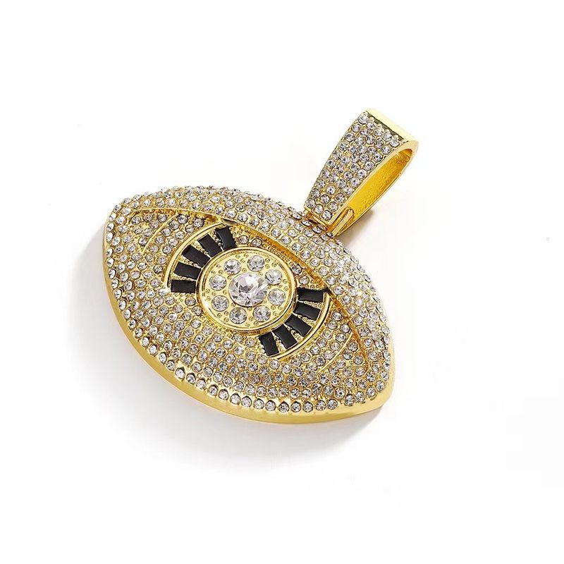 Nieuwe legering diamanten engel hiphop gepersonaliseerde creatieve duivelsoog hanger Cubaanse ketting_voghion.com
