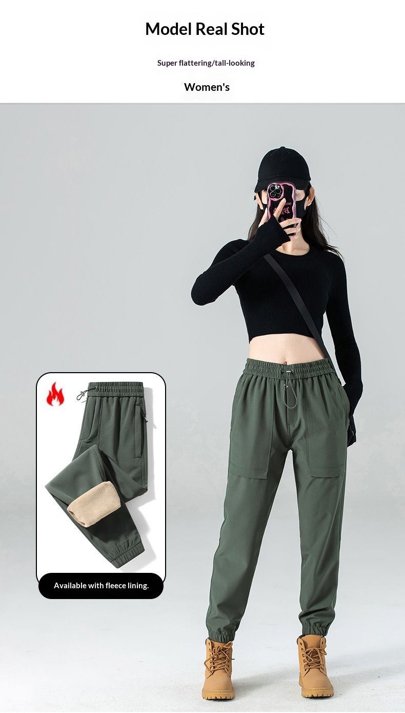 001 Women's Outdoor Spring Autumn Winter Sports Casual Hiking Waterproof Trekking Cargo Fleece Lined Men's Pants_voghion.com