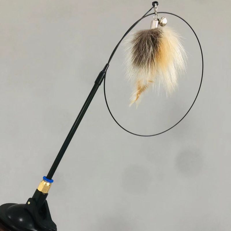 Bacchetta Teaser per gatti, auto-intrattenimento, coda di piume di volpe, giocattolo da masticare in sisal resistente, testa di ricambio_voghion.com