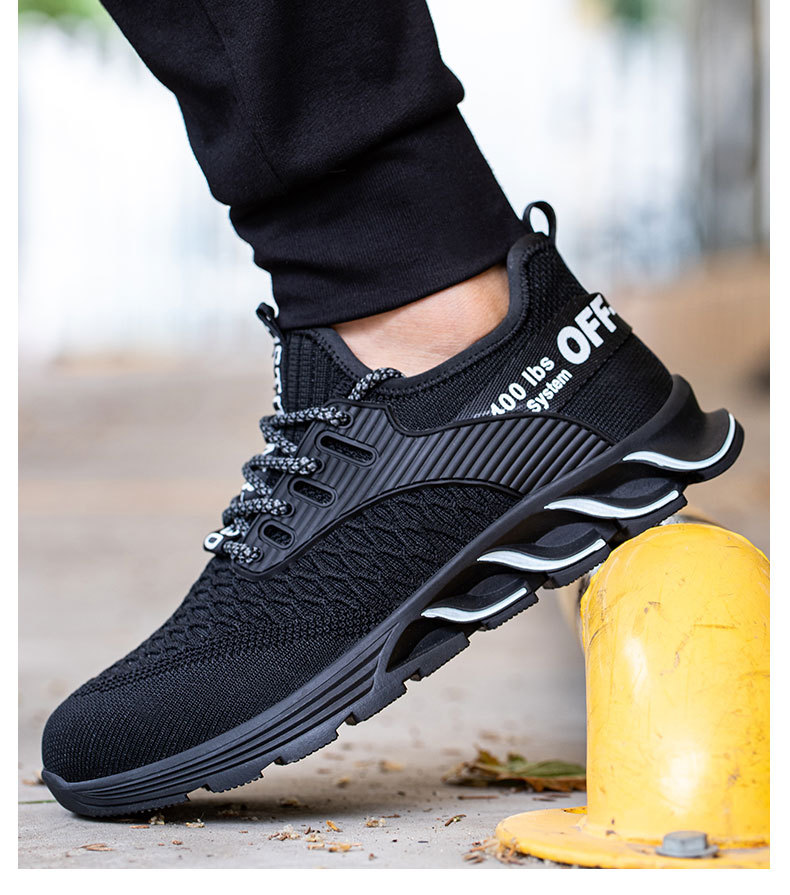 Scarpe con puntale in acciaio da uomo Le scarpe per l'assicurazione del lavoro sono traspiranti leggere e deodoranti fracassano e puntali in acciaio anti-piercing_voghion.com