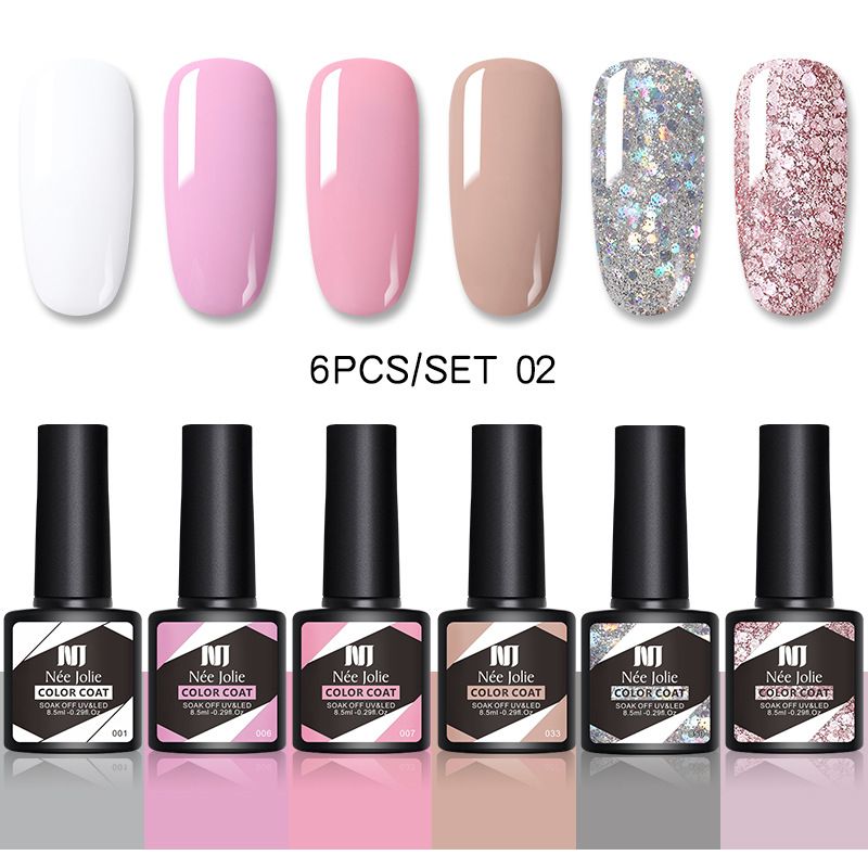 Nagelkleber Neues Nagellack-Set Phototherapie-Kleber Mattierte Pailletten Verstärkte waschfreie Versiegelungsschicht Nagellack-Basiskleber_voghion.com