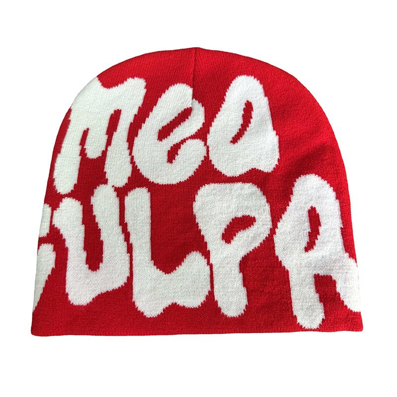 Berretto invernale caldo in jacquard lavorato a maglia con lettere hip-hop Mea, unisex_voghion.com