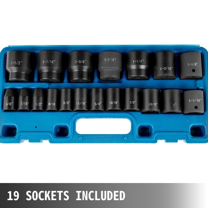 SA 2 Set Standard Impact Sockets Piece 1 Assortment 19 2 Standard Inches Socket Socket 1 Impact Drive Impact Set Inches Socket_voghion.com