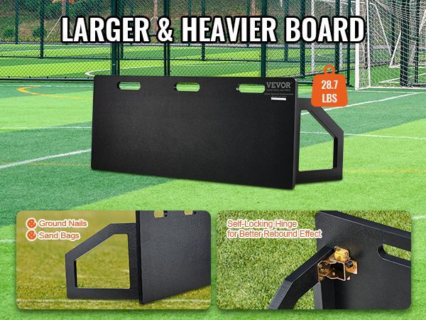 VEVOR Soccer Rebounder Board, 45"X18" Portable Soccer Wall With 2 Angles Rebound, Foldable HDPE Kickback Rebound Board, Soccer Training Equipment For Kids And Adults, Passing & Shooting Practice_voghion.com