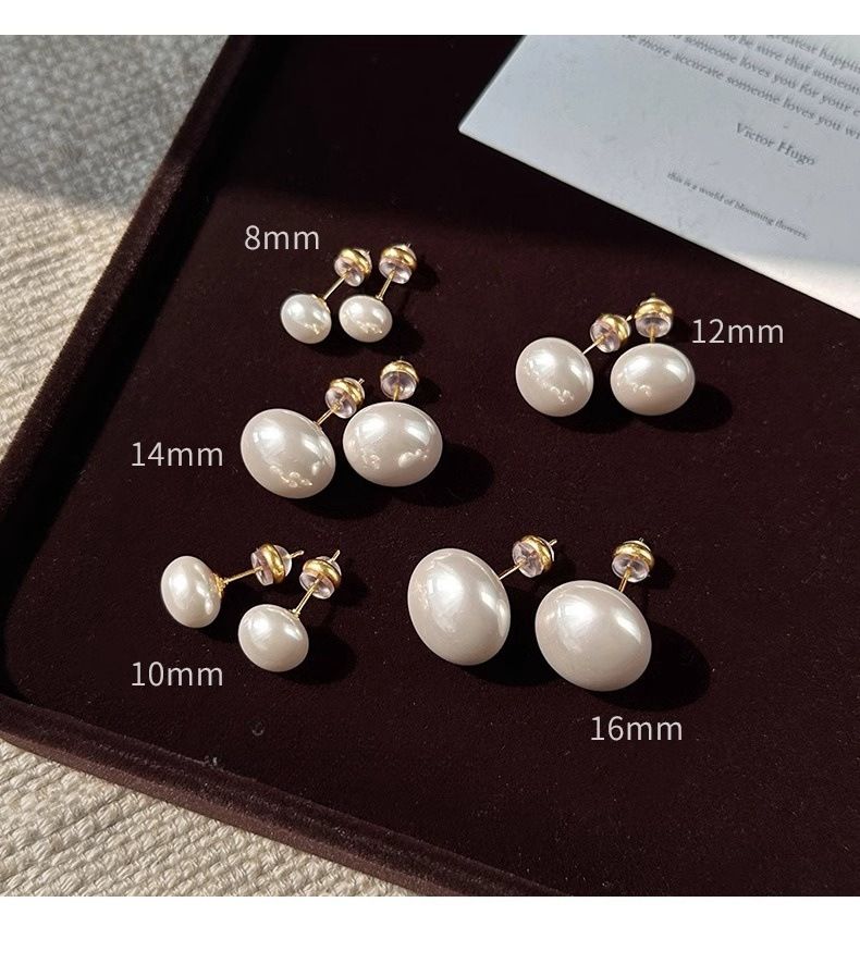 Orecchini a bottone in argento sterling con polvere di fiori di ciliegio e perle di Mantou, di alta qualità, piccoli orecchini da donna di design premium_voghion.com