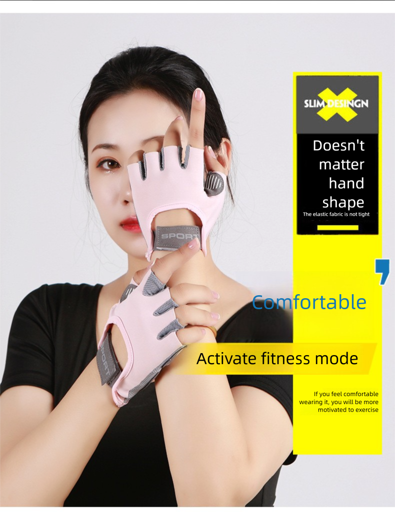 Meias de ginástica femininas com meio dedo, antiderrapantes, resistentes ao desgaste, acolchoadas, com absorção de impacto, em tecido Ice Silk, respiráveis, ideais para ioga._voghion.com