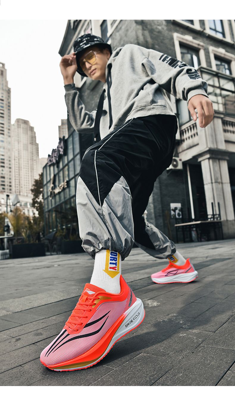 Ultra-light Full-palm Carbon Plate Anti-slip Running Shoes For Men, Breathable And Shock-absorbing Student Sports Shoes_voghion.com