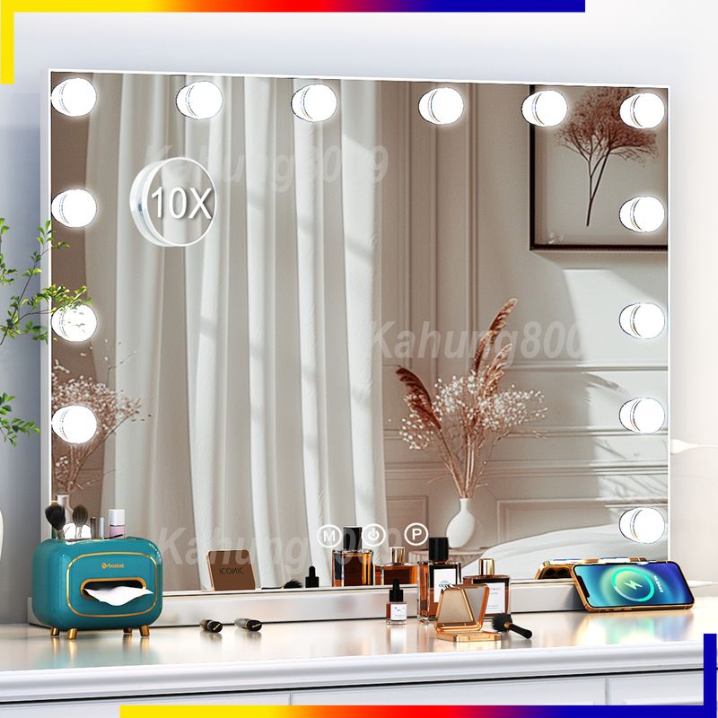 UK Hollywood Mirror Vanity Make Up Mirror With Lights LED Dressing Table Mirror_voghion.com