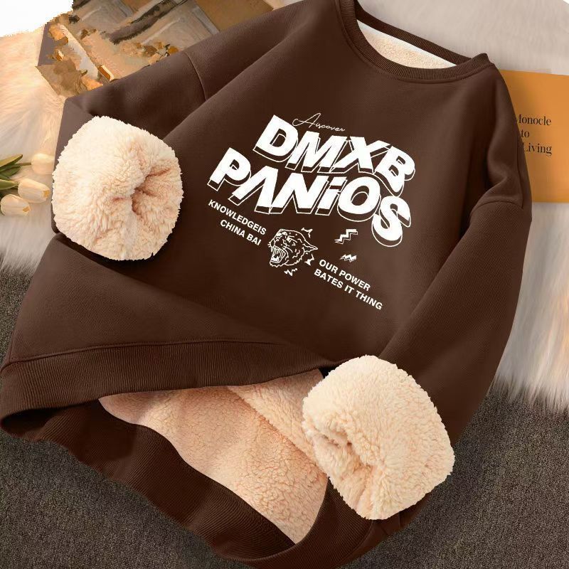 Felpa in lana d'agnello per ragazzi, stile autunnale e invernale, girocollo, manica lunga, elegante, antifreddo._voghion.com