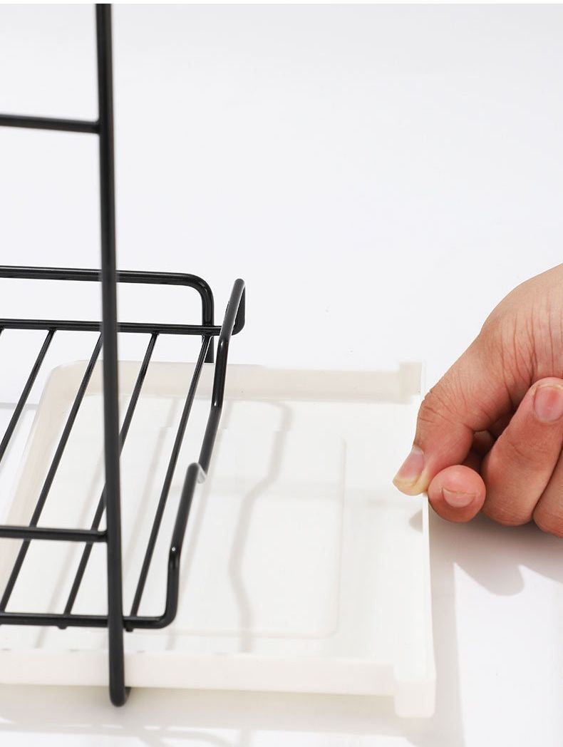 Kitchen Rag Rack, Sponge Towel Drain Rack, Non-punching Wall-mounted Dishwashing Cloth, Steel Wire Ball Storage Rack_voghion.com