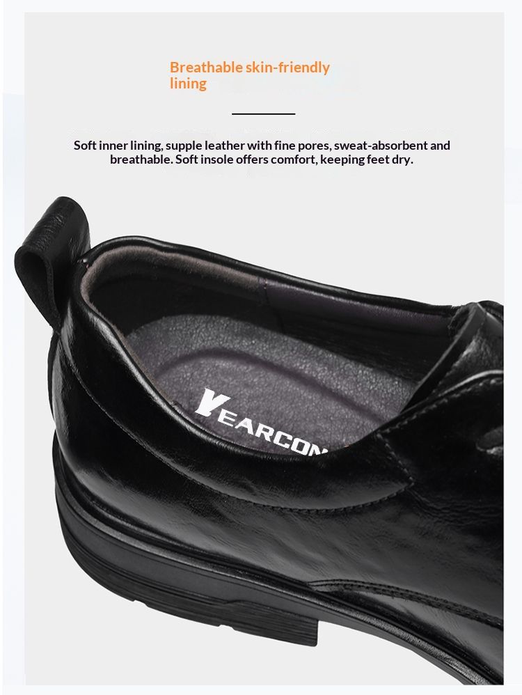 Voyage Woodpecker Business Casual Formal Leather Men's Korean Style Trendy British Pointed High-End Soft Sole Derby Shoes_voghion.com