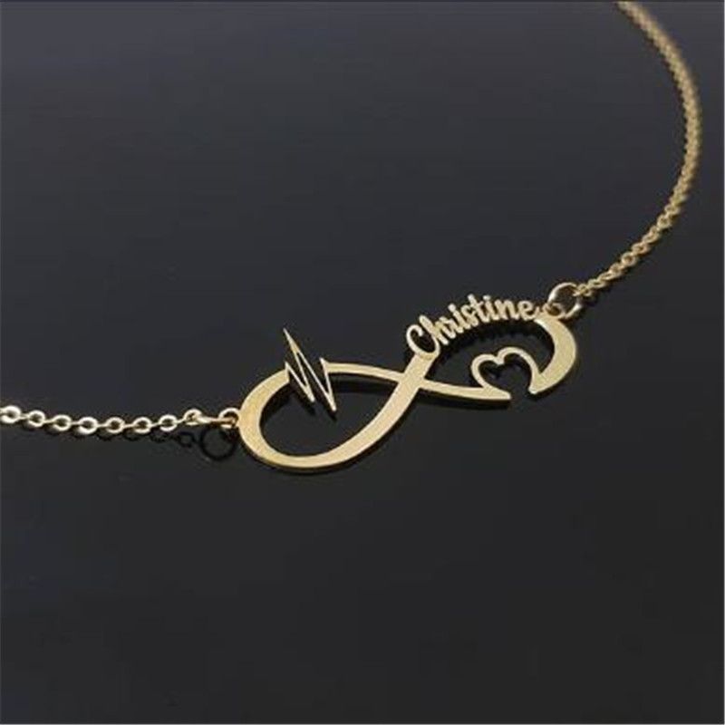 Collana con ciondolo personalizzata pronta all'uso per donna, catena in acciaio inossidabile personalizzata, collane con nome infinito, regalo di Natale_voghion.com