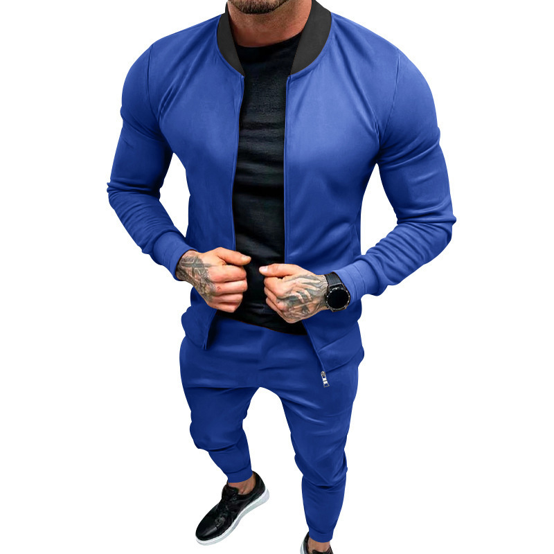 2023 neue Kontrast Jacke Frühling und Herbst Reversible Stehkragen Hübsches Große Größe männer Set_voghion.com