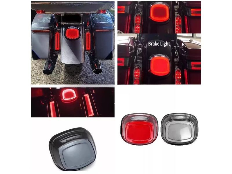 Luz trasera LED para Harley Softail Dyna Touring Sportster XL883 XL1200 1999-2022, luces de freno traseras para motocicleta, luz de circulación DRL_voghion.com