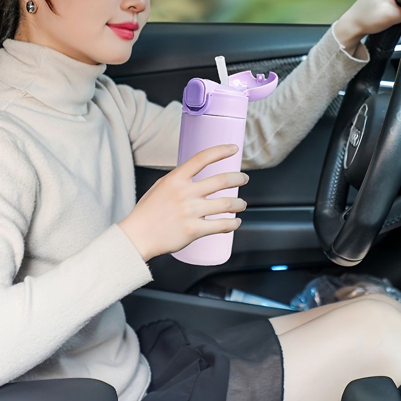 Tazza termica per acqua sportiva in acciaio inossidabile dal design elegante con coperchio - Tazza da viaggio doppiamente infrangibile per corsa all'aperto, ciclismo e campeggio_voghion.com