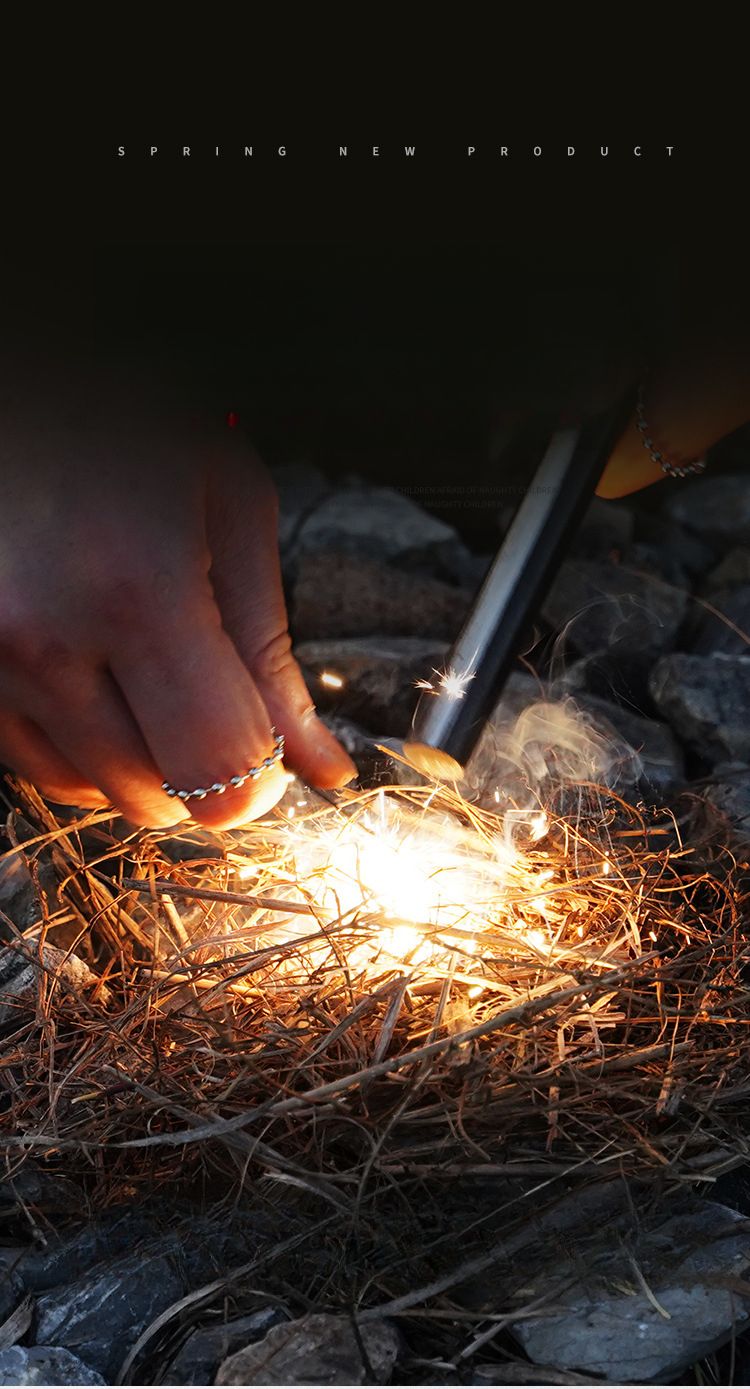 Kit di pietra focaia per esterni, asta di magnesio, accendifuoco impermeabile, campanello per campeggio, attrezzatura per la sopravvivenza in natura_voghion.com