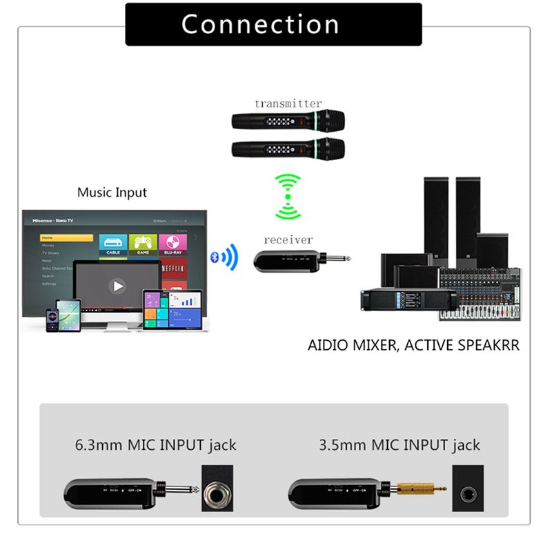 Professionell UHF Wireless Mikrofon Handheld Bluetooth Karaoke Mikrofon Recording Studio Home Party Gesang fir Autospeaker_voghion.com