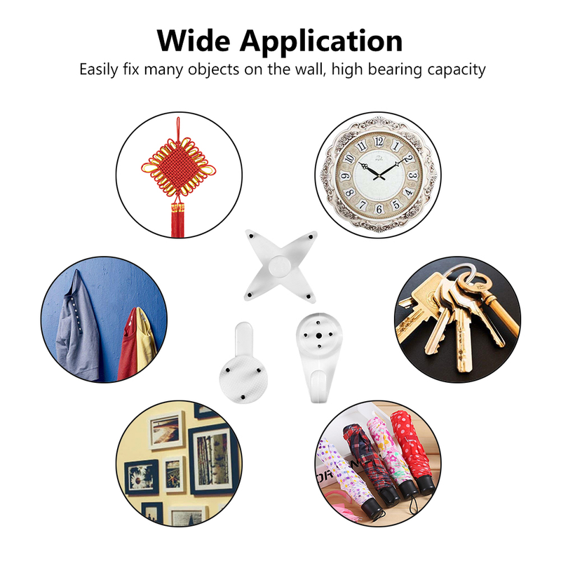40PCS Multi Funktion Weiß Foto Bild Wand Haken Halterung Uhr Rahmen Kunststoff Unsichtbare Aufhänger Nahtlose Nagel Hängen Hause decor_voghion.com