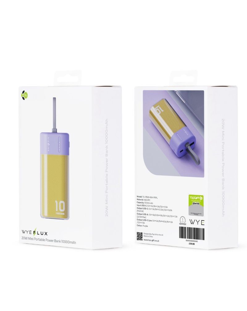 WYEFLUX 10000 MAh Mini Portable PD20W Power Bank_voghion.com
