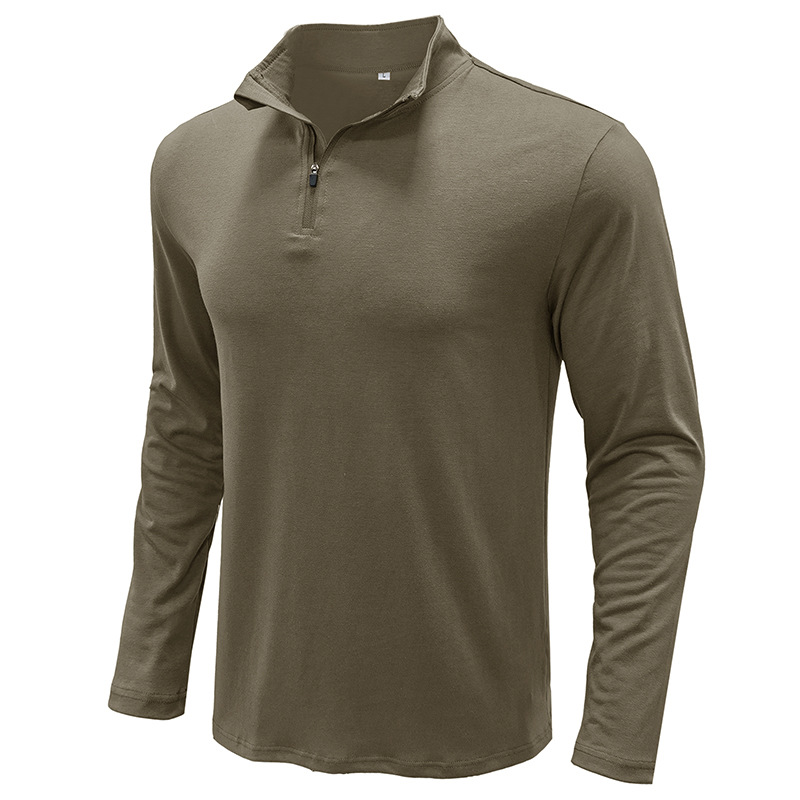 Polo con cerniera pullover con colletto in piedi da uomo T-shirt a maniche lunghe autunno/inverno 2023 nuova_voghion.com
