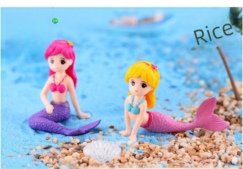 Mermaid DIY micro landscape aquarium decoration waterscape creative beauty cake keychain plastic ornaments crafts_voghion.com
