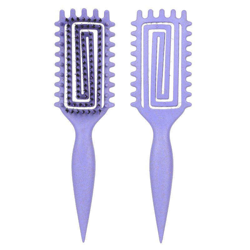 Peines Peine rebotador Rizador Definición Peinado Hogar Peine hueco Cabello rizado Seco y húmedo Peine de masaje de doble uso_voghion.com