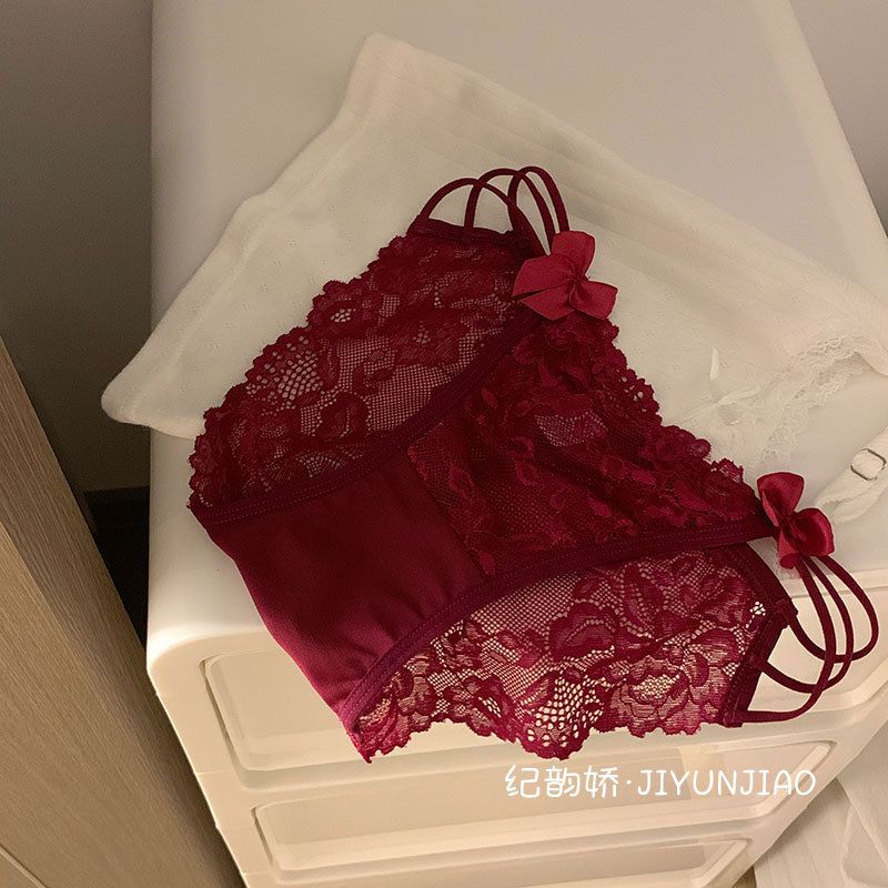 2025d French Sexy Lace Pure Desire Low Waist Transparent High Split Hot Style Panties For Women_voghion.com