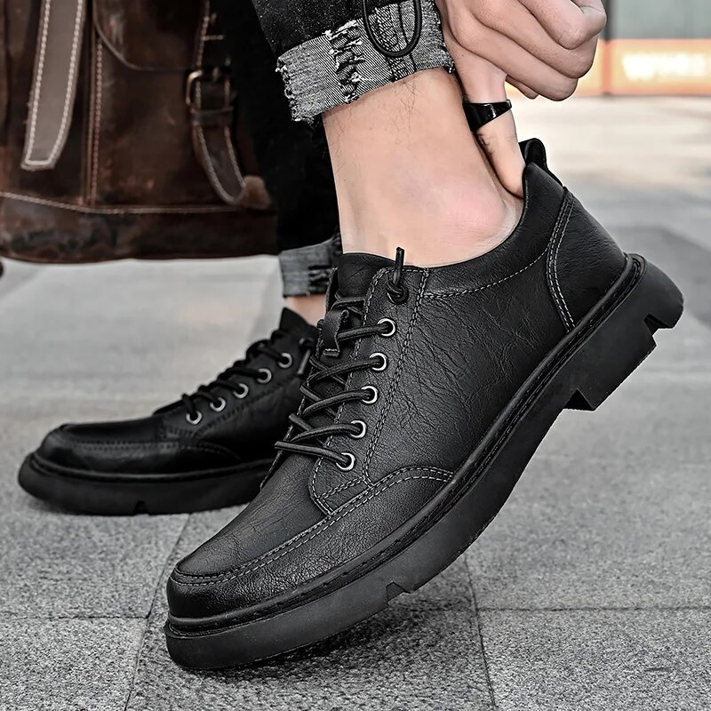 Scarpe casual in pelle da uomo Slip comode in pelle Casual Trekking Walking Trekking Leggere_voghion.com