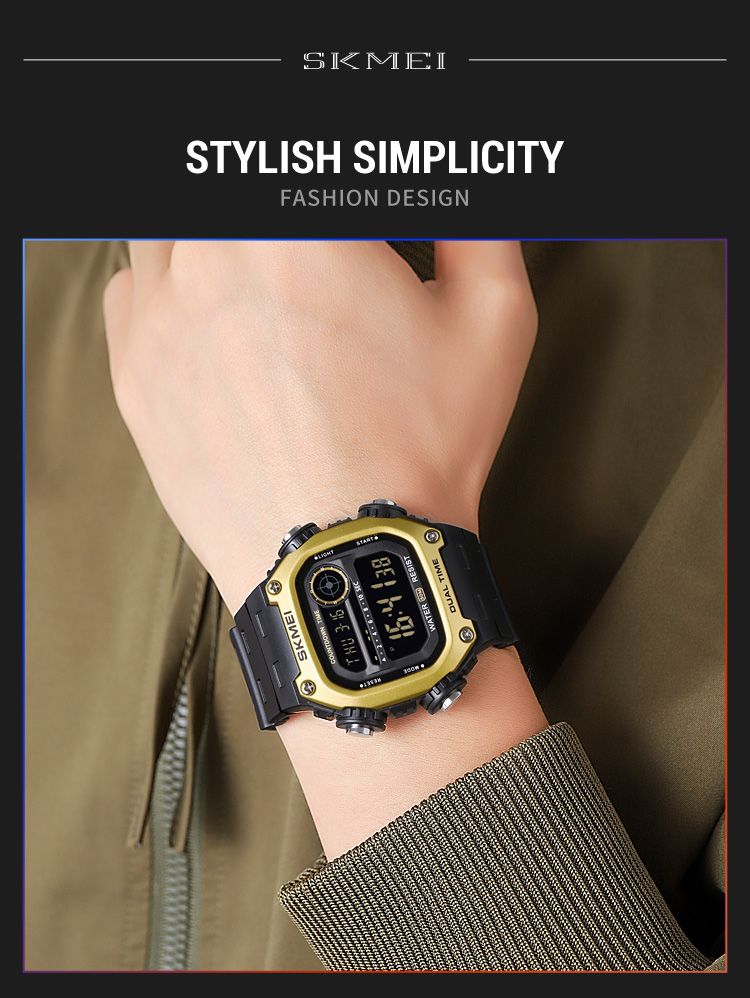 Digitale Sport- und Militäruhren für Damen und Herren, modisch, wasserdicht bis 5 Bar, Stoppuhr, Wecker, Hintergrundbeleuchtung, Countdown-Funktion_voghion.com