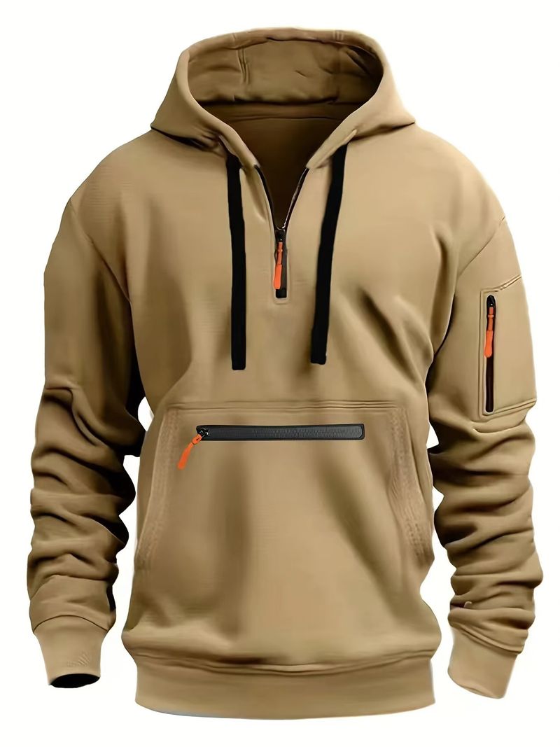 NOKO - Felpe con cappuccio da uomo primavera/autunno con cerniere e tasche multiple, giacche casual sportive da uomo_voghion.com