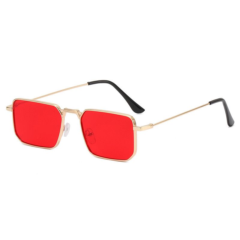 Unisex Sonnenbrille mit quadratischem Rahmen für Herren Steampunk-Sonnenbrille Damenmodetrend Sonnenbrille aus Metall_voghion.com