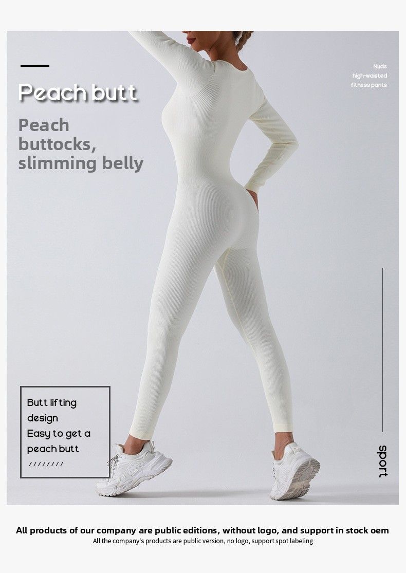 Clearan No Returns Seamless Yoga Integrated Sports Training Fitness Suit High Elasticity Tummy Control Shaping_voghion.com