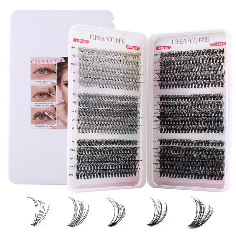 Natural Curl Thick DIY Individual Cluster False Eyelashes, 8-16mm Extended Segmented Lash Extensions_voghion.com