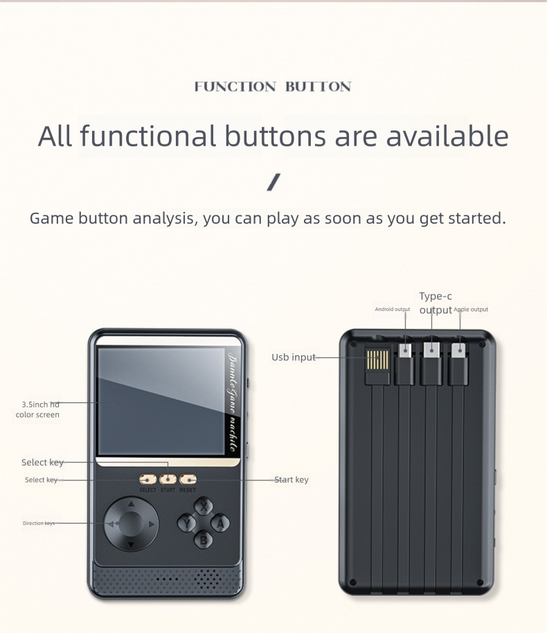 Neu Q18 Handheld Power Bank 2-in-1 Zwei-Spieler Arcade 3,0 zoll Bildschirm Beliebte Klassische Spiel_voghion.com