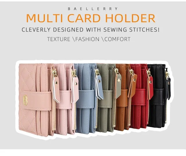 New Women Wallets Fashion PU Leather Top Quality Female Purse Short Card Holder Brand Wallet For Women_voghion.com