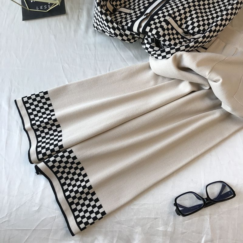 Dameskleding Tweedelige set voor kleine mensen in de herfst met een hoogstaand pak Kleine geurige stijl Wijde broek_voghion.com