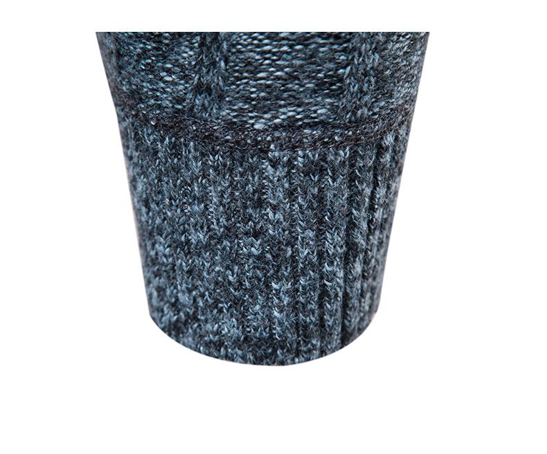 Men's wear half zip stand collar pullover men's business striped fleece sweater_voghion.com