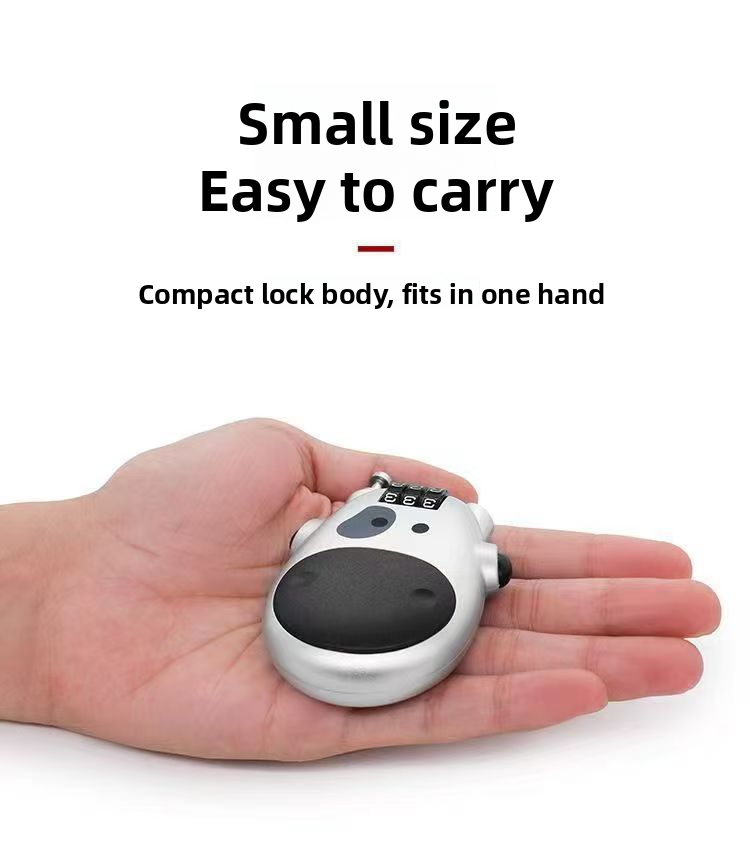 Three-position Retractable Rope Cow Code Skateboard Luggage Steel Wire Helmet Lock ABS Environmental Protection CH_voghion.com