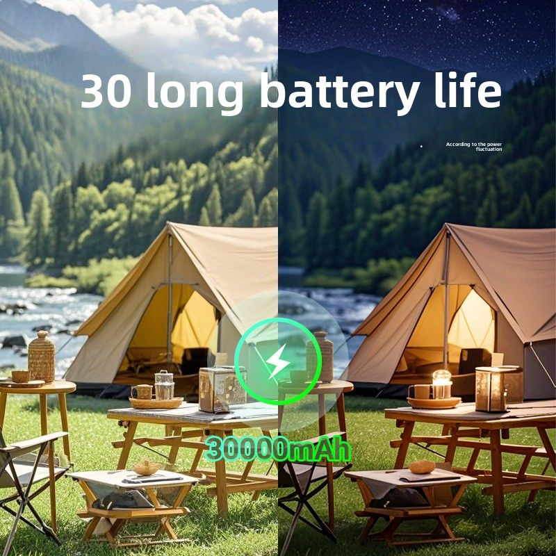 Ventilateur de camping en plein air populaire, grande capacité, refroidissement par brouillard d'eau, batterie très longue durée, léger et portable_voghion.com