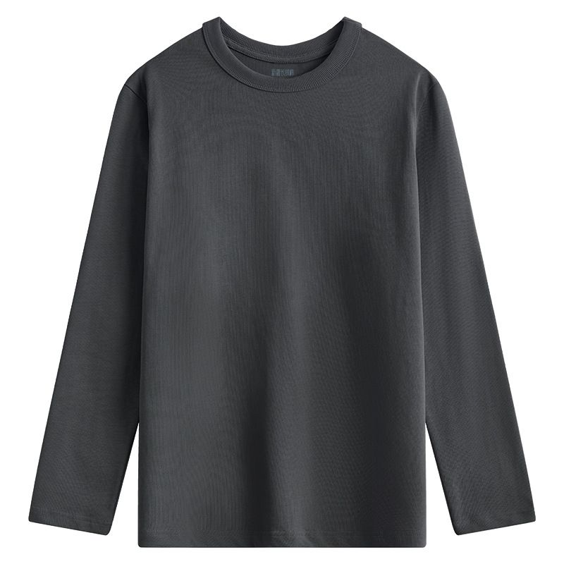 Maglietta a maniche lunghe unisex da uomo, in puro cotone Pima a fibra lunga, tinta unita, colore bianco, 2025d, leggera, con ammoniaca liquida, anni '50, Xinjiang_voghion.com