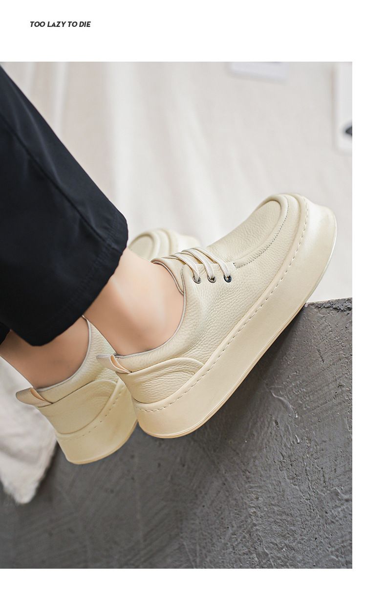 Herrenschuhe im neuen Stil, sportlich, niedrig, dicke Sohle, wasserdicht, für die Arbeit, Freizeit, Leder, Herren-Skateschuhe_voghion.com