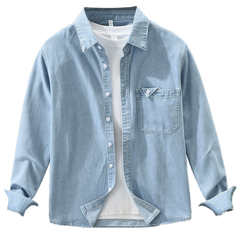 Cowboy-Langarmhemd für Herren, vielseitige Retro-Mode, künstlerisches, lässiges, lockeres Oberteil_voghion.com