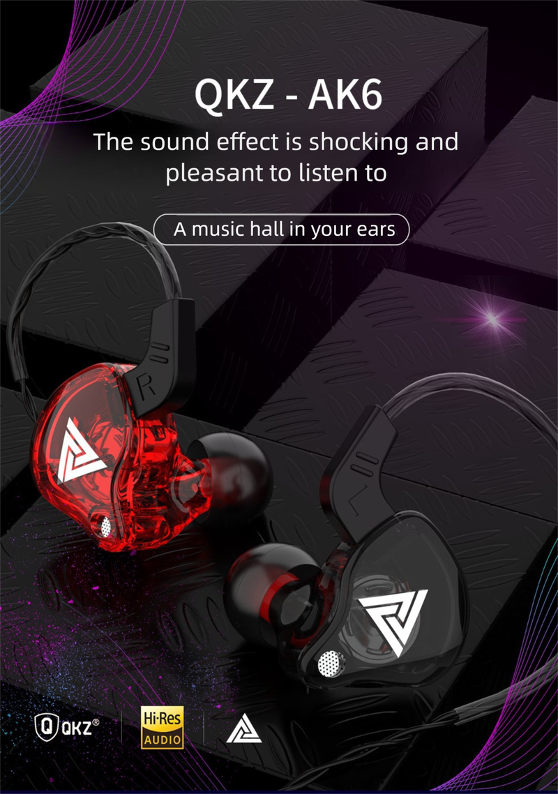 QKZ AK6 Sport-In-Ear-Kopfhörer mit Mikrofon und tiefen Bässen für Mobiltelefone_voghion.com